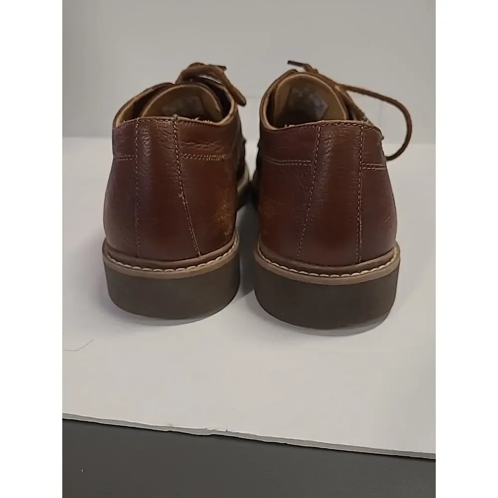 Hush Puppies Bounce Mens 10.5 Oxford Brown Leather Plain Toe Lace Up